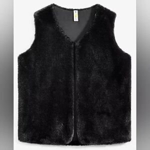 Epic Threads Black Faux Fur Vest for Kids